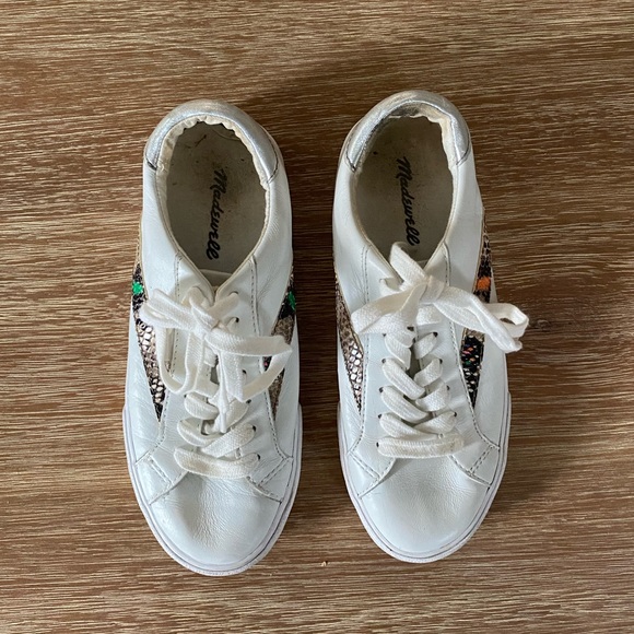 Madewell Sidewalk Low-Top Sneakers in Snake & Metallic Embossed Leather - Picture 8 of 14